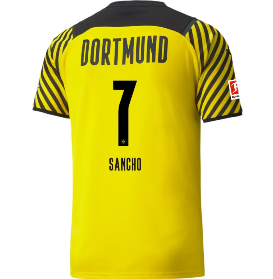 2021/22 Borussia Dortmund Home Kit Soccer Jersey JADON SANCHO #7